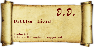 Dittler Dávid névjegykártya